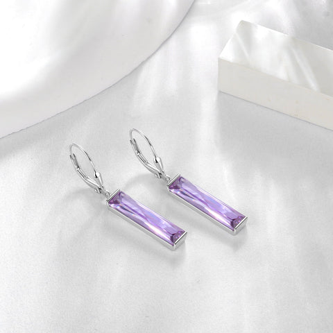 Dangle Women Earrings 925 Sterling Silver June Birthstone Earring Hoop Leverback Alexandrite Jewelry Christmas Birthday Mother's Day Gift Idea - Aurora Tears