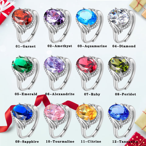 8Ct Oval Ruby Women Ring 925 Sterling Silver Halo July Birthstone Red Band Jewelry Mother Grandma Birthday Xmas Valentine's Day Gift - Aurora Tears