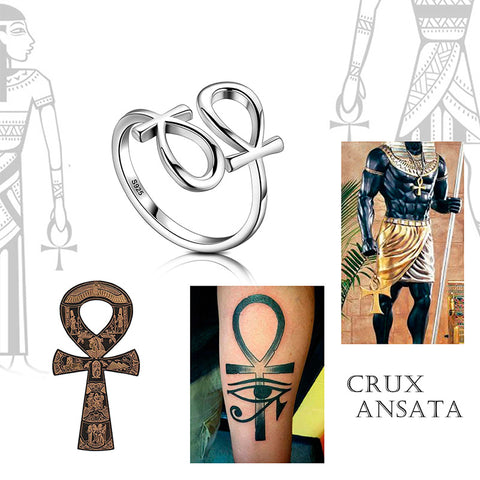 Bague égyptienne en forme de croix d'Ankh pour hommes et femmes, bijoux en argent sterling 925