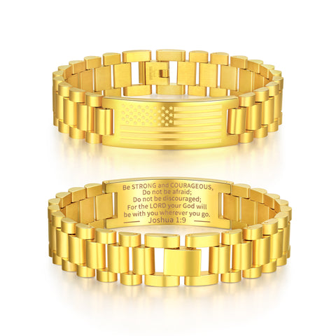 Bracciale per orologio in acciaio inossidabile con bandiera americana