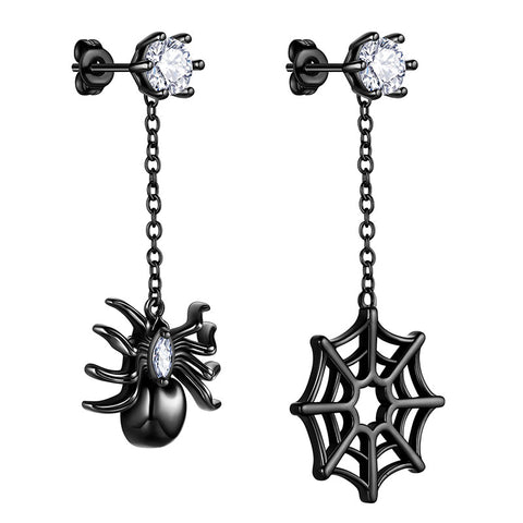 Asymmetry Halloween Spider Web Dangle Earrings Cosplay Party Jewelry - Earrings - Aurora Tears