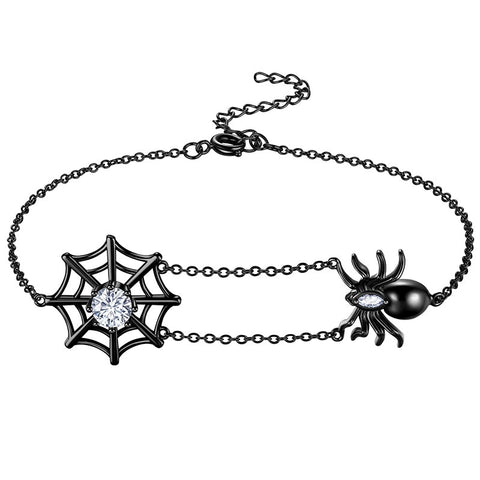 Women Halloween Spider Bracelets Spider Web Tarantula Anklets Cosplay Party Jewelry - Aurora Tears Jewelry