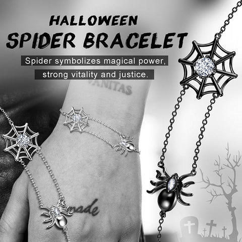 Women Halloween Spider Bracelets Spider Web Tarantula Anklets Cosplay Party Jewelry - Aurora Tears Jewelry