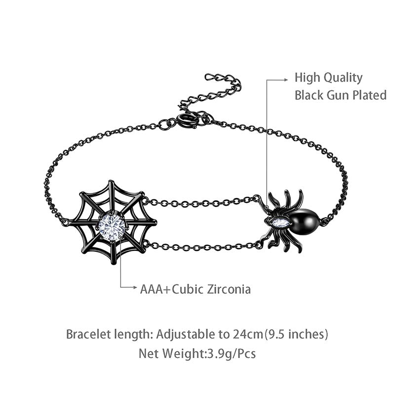 Women Halloween Spider Bracelets Spider Web Tarantula Anklets Cosplay Party Jewelry - Aurora Tears Jewelry