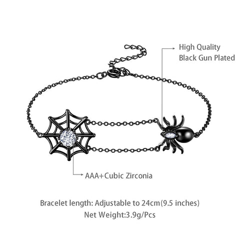 Women Halloween Spider Bracelets Spider Web Tarantula Anklets Cosplay Party Jewelry - Aurora Tears Jewelry