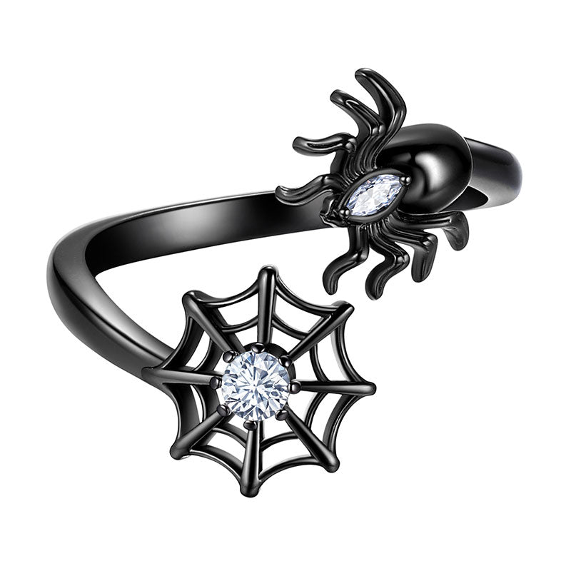 Halloween Spider Ring Open Finger Ring Band Gothic Statement Cosplay Party Jewelry - Rings - Aurora Tears