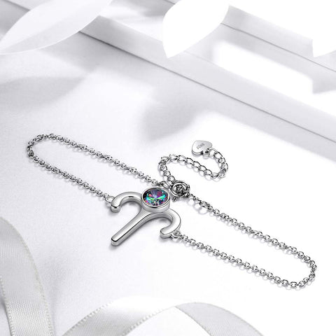 Aries Bracelet Women Girls Jewelry Birthday Gift Mystic Topaz Sterling Silver