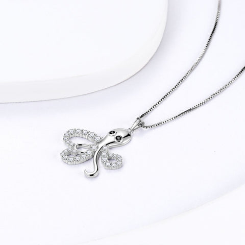 Octopus Pendant Necklaces Women Jewelry 925 Sterling Silver Aurora Tears