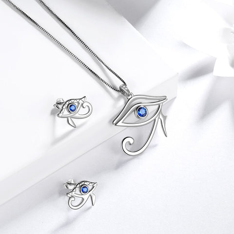 Ojo egipcio de Horus pendientes collar conjuntos de joyas 3 piezas mujeres hombres joyería regalo