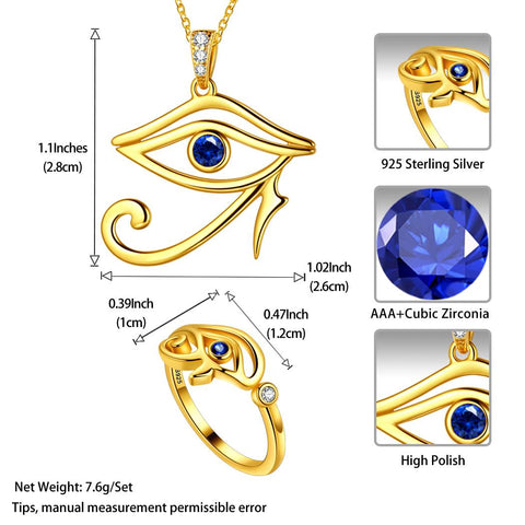 Ägyptisches Auge des Horus Halskette Ring Schmuck Sets Herren Damen Schmuck
