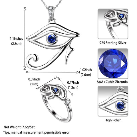 Ägyptisches Auge des Horus Halskette Ring Schmuck Sets Herren Damen Schmuck