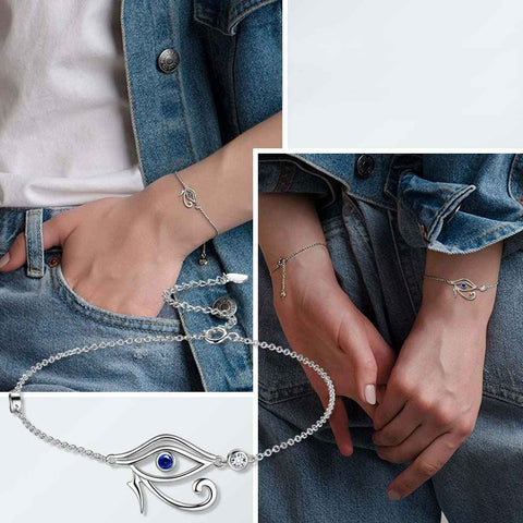 Pulsera Ojo de Horus Joyería para hombre y mujer Plata de ley 925
