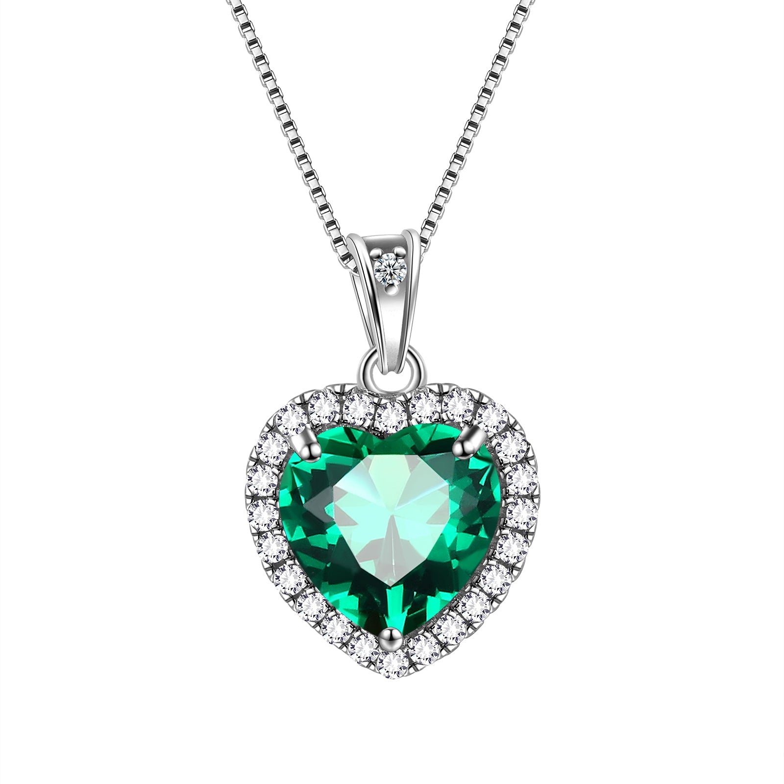 Heart Birthstone Necklace For Women 925 Sterling Silver Pendant Jewelry Birthday Mothers Day Gifts Atp0346