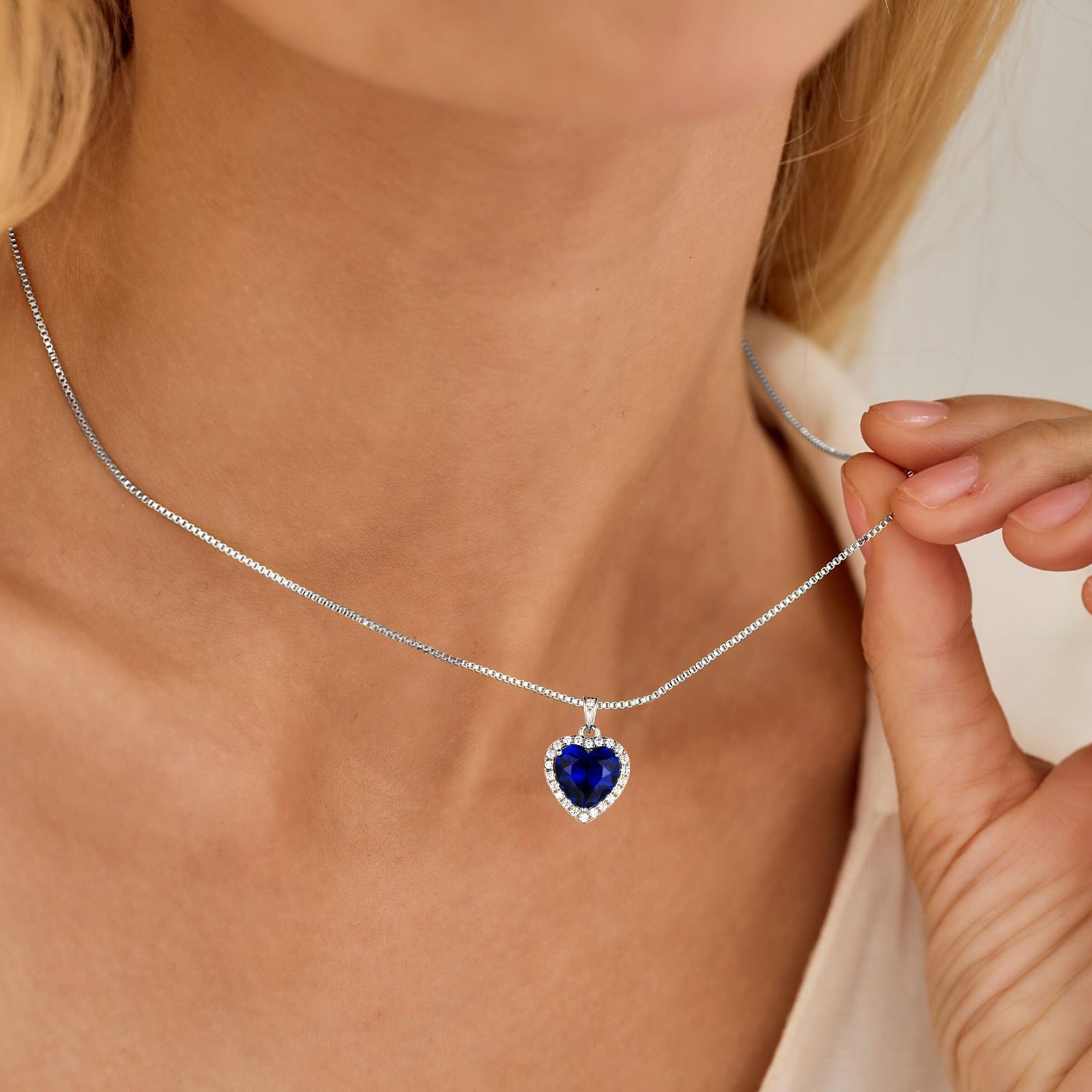 Heart Birthstone Necklace For Women 925 Sterling Silver Pendant Jewelry Birthday Mothers Day Gifts Atp0346