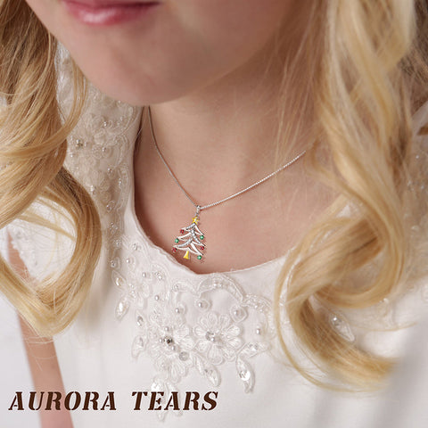 Christmas Tree Necklaces Pendant Women Girls Jewelry Xmas Gifts - Aurora Tears Jewelry