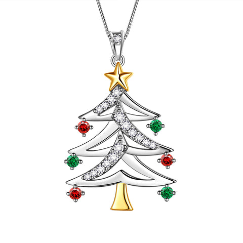 Christmas Tree Necklaces Pendant Women Girls Jewelry Xmas Gifts - Aurora Tears Jewelry