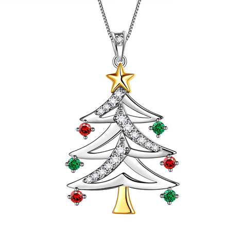 Christmas Tree Necklaces Pendant Chain Xmas Gifts for Women