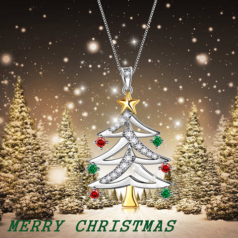 Christmas Tree Necklaces Pendant Women Girls Jewelry Xmas Gifts - Aurora Tears Jewelry