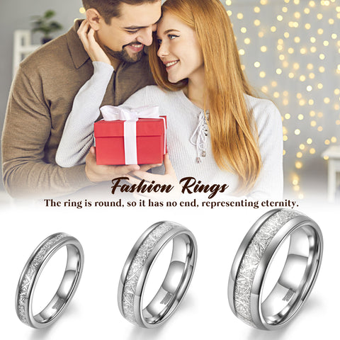 Bague en tungstène avec incrustation de météorite