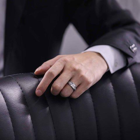 Cubic Zirconia Tungsten Wedding Band Ring
