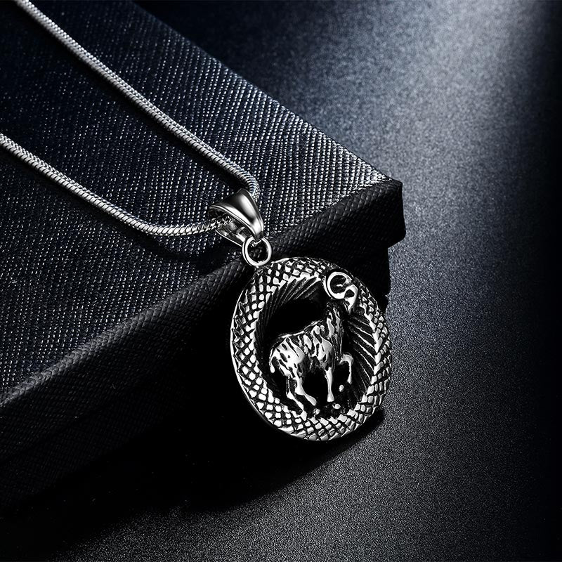 Men Zodiac Aries Necklace Pendant Star Sign Constellation Jewelry Women Boys Girls Birthday Gift - Aurora Tears Jewelry