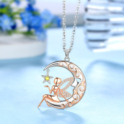 Butterfly Fairy Pendant Necklace Women Girls Jewelry Gifts 925 Sterling Silver - Aurora Tears Jewelry
