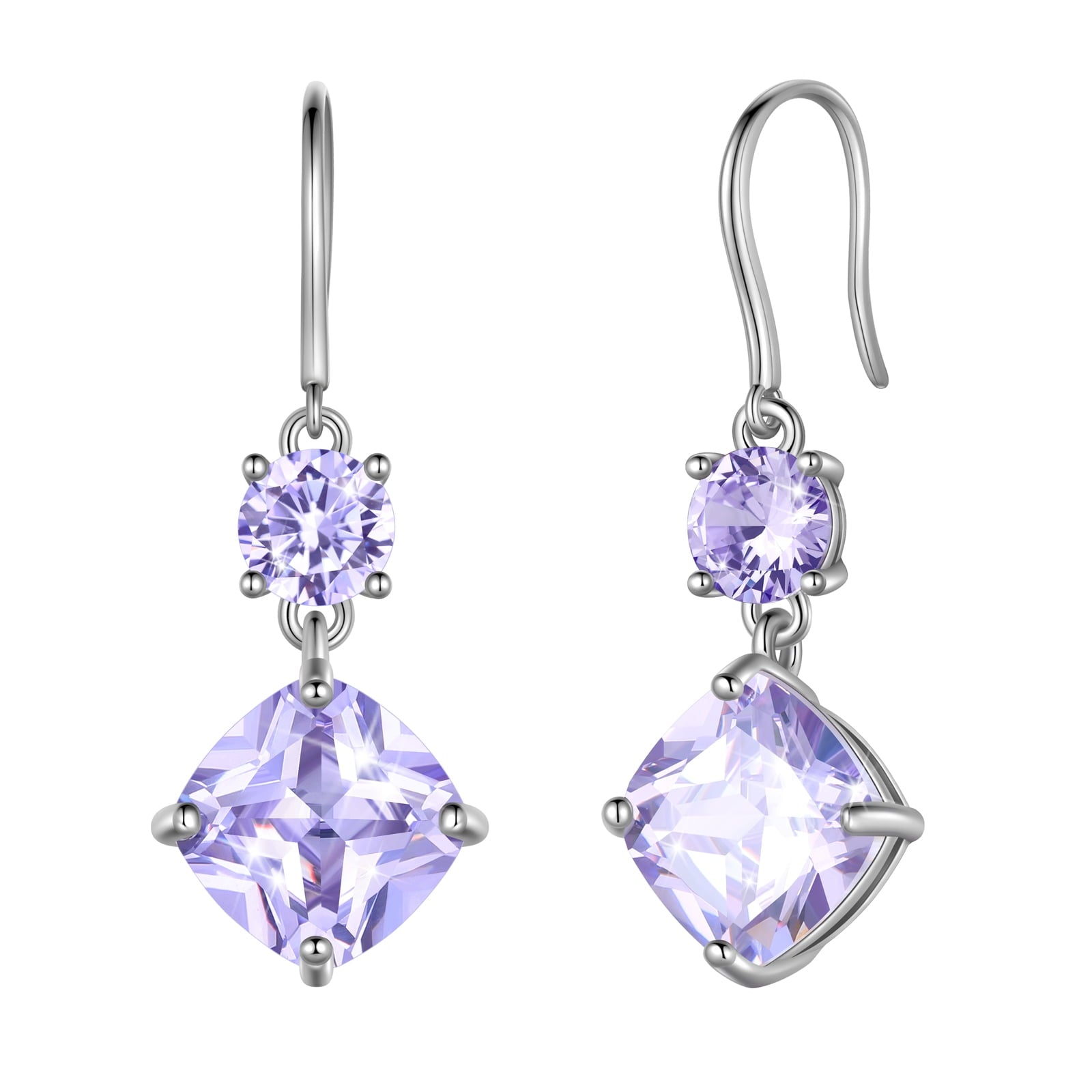 June Birthstone Earrings Women Dangle Earrings 925 Sterling Silver Hook Cushion Alexandrite Jewelry Mother's Day Birthday Gifts - Aurora Tears