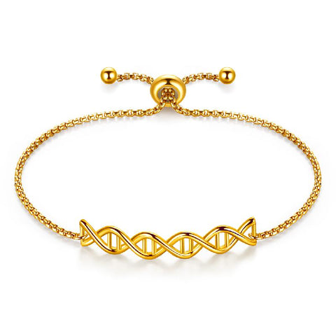 Pulsera de doble hélice de ADN en espiral infinita, joyería para mujer Aurora Tears