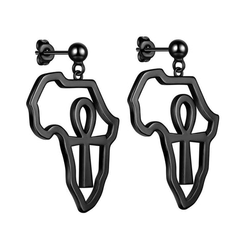 Afrika Karte Ägypten Ankh Kreuz Ohrringe Ohrstecker Herren Damen Schmuck 925 Sterling Silber