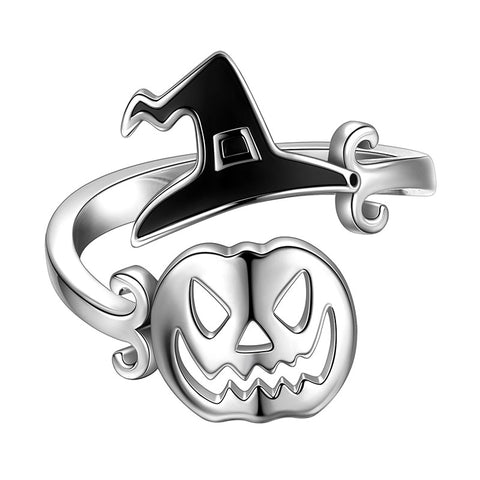 Halloween Pumpkin Rings Ghost Witch Hat Open Finger Ring Party Jewelry - Rings - Aurora Tears