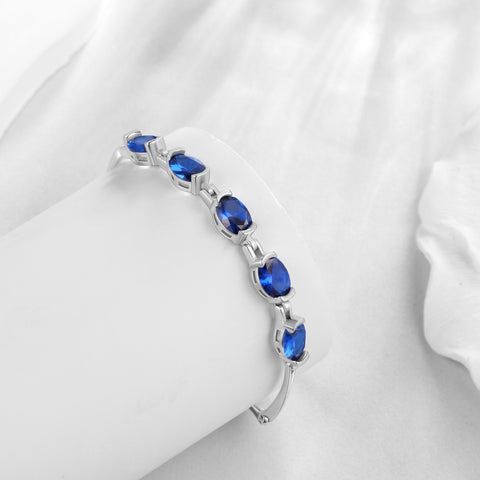 Juwaliy 18K White Gold Plated Bracelets for Women,Birthstone Jewelry Birthday Gifts for Wife Daughter Mom