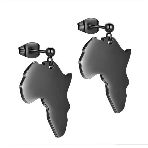 African Map Drop Earring Women Men Jewelry Gift 925 Sterling Silver