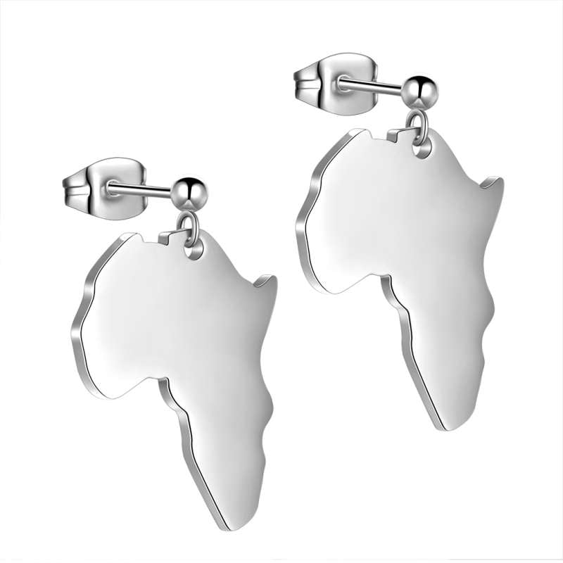 Orecchini Pendenti Da Donna Forma Della Mappa Dell'Africa Occhio Di Orecchini Pendenti Da Donna Forma Della Mappa Dell'Africa Occhio Di