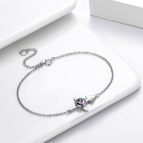 Sagittarius Bracelet Women Girls Jewelry Birthday Gift Mystic Topaz Sterling Silver