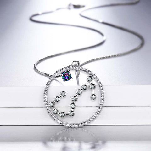 Skorpion Sternzeichen Halskette Anhänger Damen Mädchen Schmuck Geburtstagsgeschenk Mystischer Topas 925 Silber