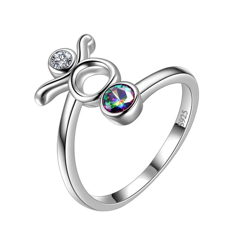 Taurus Zodiac Open Rings 925 Sterling Silver Aurora Tears Jewelry