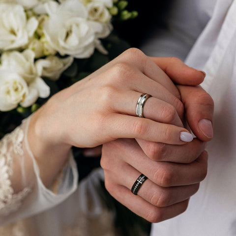 Cubic Zirconia Tungsten Wedding Band Ring
