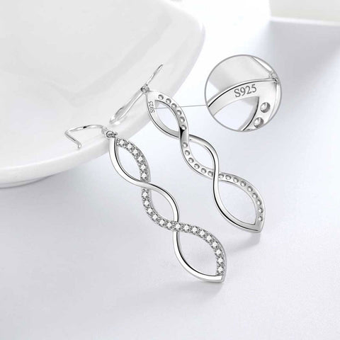 Infinity Dangle Earrings Sterling Silver - Earrings - Aurora Tears Jewelry