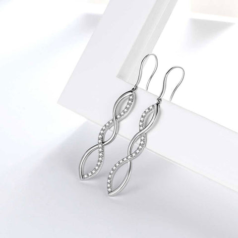 Orecchini pendenti Infinity Gioielli da donna per ragazze Regalo di compleanno Argento sterling