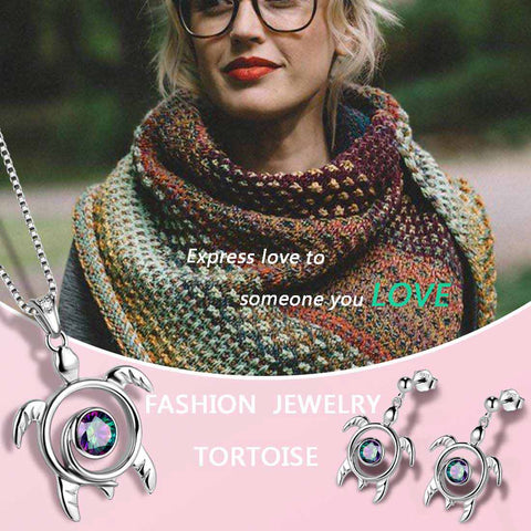 Schildkröte Regenbogen Mystic Topas Schmucksets Damen Mädchen Geschenk Sterling Silber