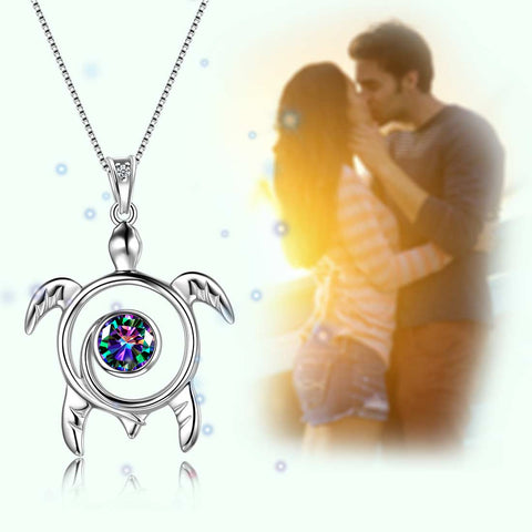 Collares de topacio místico con arcoíris de tortuga, joyería para mujeres y niñas, regalo de plata de ley