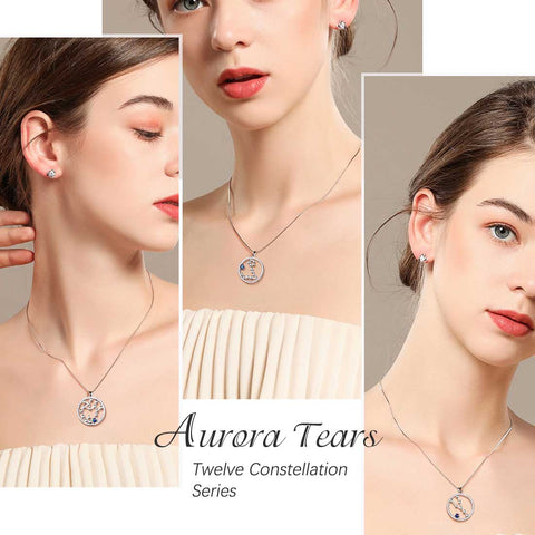 Schütze Sternzeichen Halskette Anhänger Damen Mädchen Schmuck Geburtstagsgeschenk Mystischer Topas 925 Silber