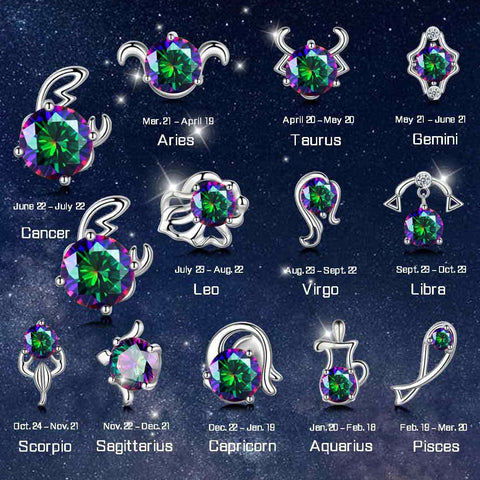 Cancer Stud Earrings Women Girls Constellation Jewelry Mystic Topaz Sterling Silver