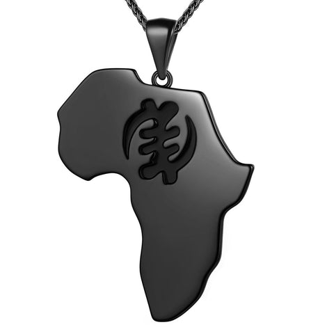 Colar com Pingente de Mapa da África, Joia Unissex, Presente Ideal para Homens e Mulheres, Prata de Lei 925