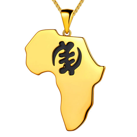 Colar com Pingente de Mapa da África, Joia Unissex, Presente Ideal para Homens e Mulheres, Prata de Lei 925