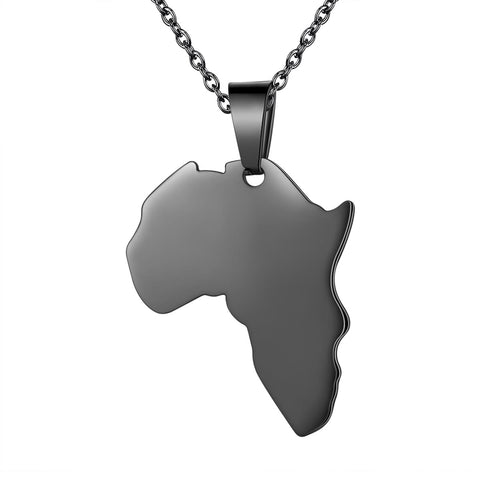 Colar com Pingente de Mapa da África, Joia Unissex, Presente Ideal para Homens e Mulheres, Prata de Lei 925