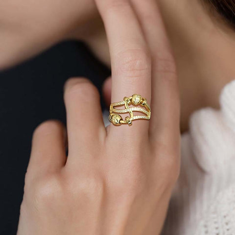 Anillo antiansiedad con cuentas Spinner Fidget Ring Joyería de mujer
