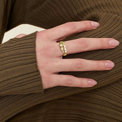 Anillo antiansiedad con cuentas Spinner Fidget Ring Joyería de mujer