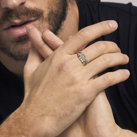 Anillo antiansiedad con cuentas Spinner Fidget Ring Joyería de mujer