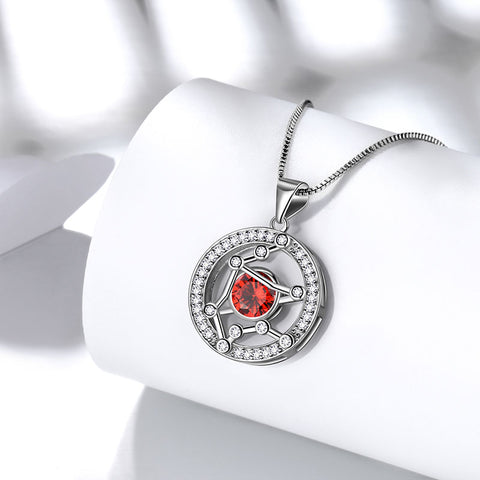 Collar del zodiaco Acuario con colgante de piedra natal de enero, joyería para mujeres y niñas, regalo de cumpleaños